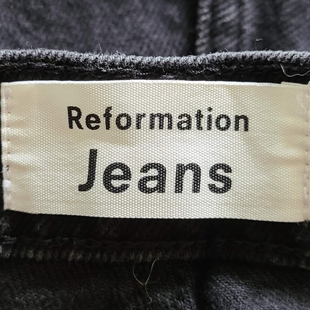 REFORMATION JEANS Black Seattle Wash Button Fly Straight Leg Jeans Women's 25P - Picture 9 of 12